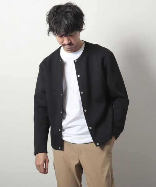 NOLLEY'S goodman（ノーリーズグッドマン）の「スナップボタン丸首カーディガン ブルゾン ダンボールニット（カーディガン/ボレロ・メンズ・ライトブルー/チャコールグレー/ネイビー・MEDIUM/LARGE）」の8枚目の写真