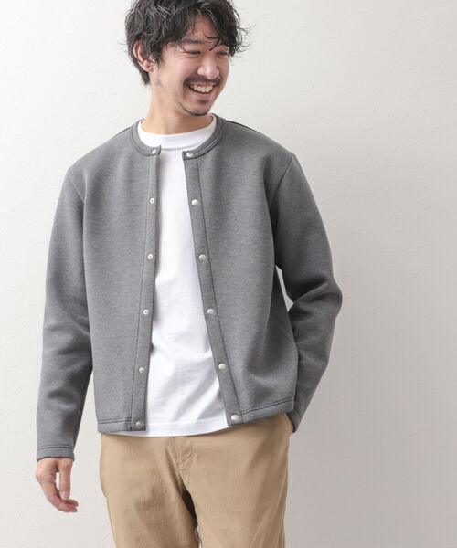 NOLLEY'S goodman（ノーリーズグッドマン）の「スナップボタン丸首カーディガン ブルゾン ダンボールニット（カーディガン/ボレロ・メンズ・ライトブルー/チャコールグレー/ネイビー・MEDIUM/LARGE）」の15枚目の写真