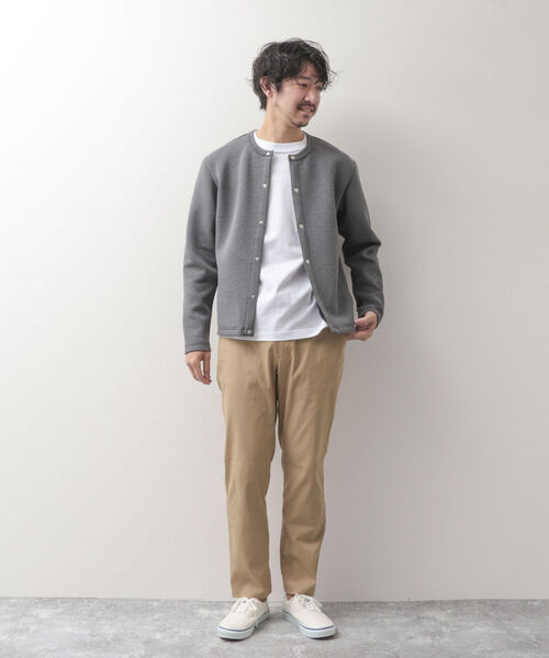 NOLLEY'S goodman（ノーリーズグッドマン）の「スナップボタン丸首カーディガン ブルゾン ダンボールニット（カーディガン/ボレロ・メンズ・ライトブルー/チャコールグレー/ネイビー・MEDIUM/LARGE）」の6枚目の写真