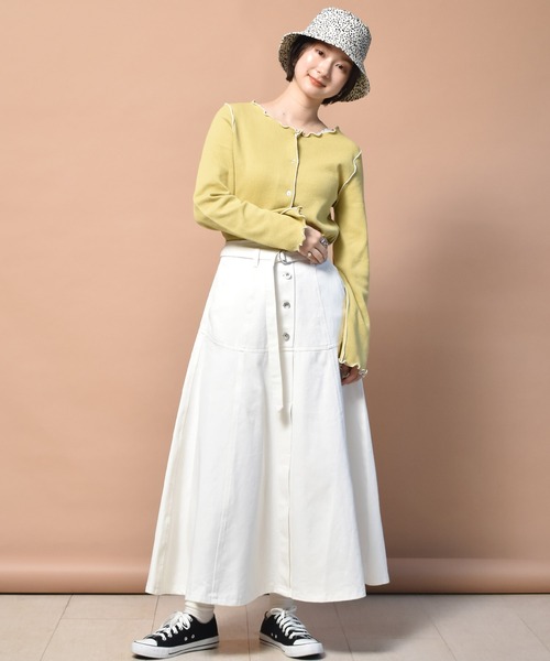 RETRO GIRL（レトロガール）の「配色メロウワッフル2WAYTee（Tシャツ/カットソー・レディース・ブラック/オフホワイト/イエロー/グリーン・FREE）」の15枚目の写真