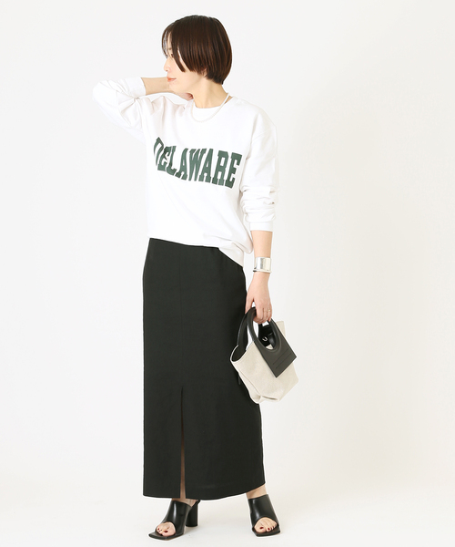 GOOD ROCK SPEED(グッドロックスピード)の「別注【GOOD ROCK SPEED】XL’ESSAGE college sweat P/O:スウェット◆(スウェット・レディース・ホワイト/グリーン・FREE)」の3枚目の写真