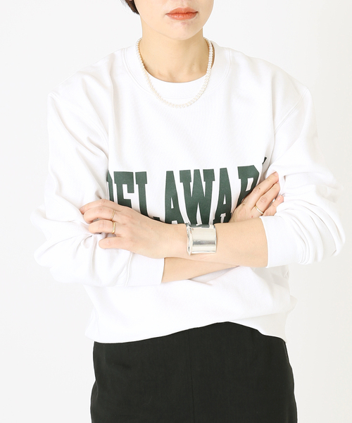 GOOD ROCK SPEED(グッドロックスピード)の「別注【GOOD ROCK SPEED】XL’ESSAGE college sweat P/O:スウェット◆(スウェット・レディース・ホワイト/グリーン・FREE)」の6枚目の写真
