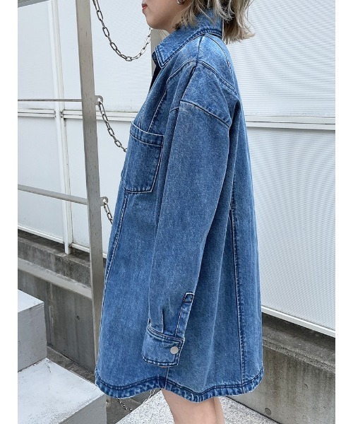 ENVYM（アンビー）の「ＤＥＮＩＭシャツＯＰ（ワンピース・レディース・ブラック/ブルー・FREE）」の9枚目の写真