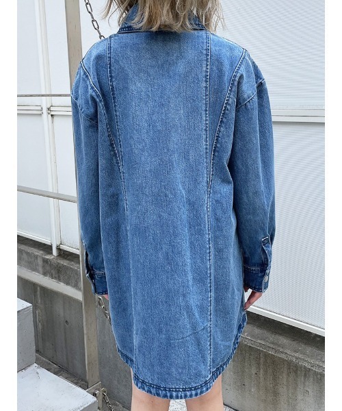 ENVYM（アンビー）の「ＤＥＮＩＭシャツＯＰ（ワンピース・レディース・ブラック/ブルー・FREE）」の10枚目の写真