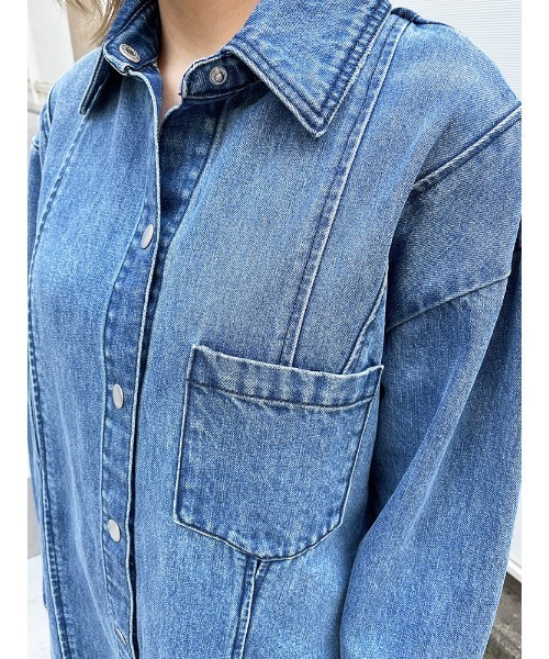 ENVYM（アンビー）の「ＤＥＮＩＭシャツＯＰ（ワンピース・レディース・ブラック/ブルー・FREE）」の12枚目の写真