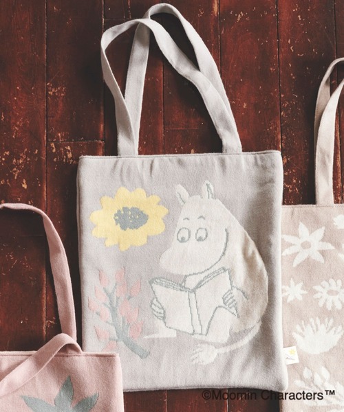 studio CLIP(スタディオクリップ)の「ジャガードニットトートバッグ〔MOOMINコラボ〕(エコバッグ/サブバッグ・レディース・グレー/ピンク/ベージュ・FREE)」の2枚目の写真
