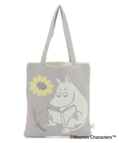 studio CLIP(スタディオクリップ)の「ジャガードニットトートバッグ〔MOOMINコラボ〕(エコバッグ/サブバッグ・レディース・グレー/ピンク/ベージュ・FREE)」の4枚目の写真