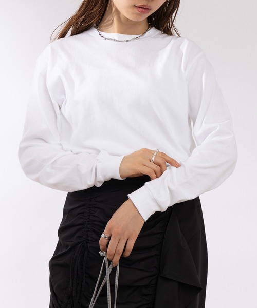 Printstar(プリントスター)の「厚すぎず軽すぎない、ちょうどいいロンT【Printstar】ヘビーウェイトロングスリーブTシャツ リブ付き ロンT 長袖Tシャツ 無地 オーバーサイズ ユニセックス 00110(Tシャツ/カットソー・レディース・ホワイト/ブラック/パープル/グレー/オリーブ/ブルー/アイボリー/ピンク/ブラウン/バーガンディー/スミクロ/キャメル/ネイビー・S/M/L/XL/2XL)」の1枚目の写真