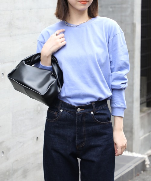 Printstar(プリントスター)の「厚すぎず軽すぎない、ちょうどいいロンT【Printstar】ヘビーウェイトロングスリーブTシャツ リブ付き ロンT 長袖Tシャツ 無地 オーバーサイズ ユニセックス 00110(Tシャツ/カットソー・レディース・ホワイト/ブラック/パープル/グレー/オリーブ/ブルー/アイボリー/ピンク/ブラウン/バーガンディー/スミクロ/キャメル/ネイビー・S/M/L/XL/2XL)」の9枚目の写真