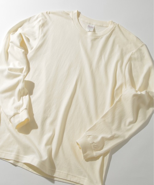 Printstar(プリントスター)の「厚すぎず軽すぎない、ちょうどいいロンT【Printstar】ヘビーウェイトロングスリーブTシャツ リブ付き ロンT 長袖Tシャツ 無地 オーバーサイズ ユニセックス 00110(Tシャツ/カットソー・レディース・ホワイト/ブラック/パープル/グレー/オリーブ/ブルー/アイボリー/ピンク/ブラウン/バーガンディー/スミクロ/キャメル/ネイビー・S/M/L/XL/2XL)」の2枚目の写真