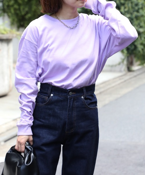 Printstar(プリントスター)の「厚すぎず軽すぎない、ちょうどいいロンT【Printstar】ヘビーウェイトロングスリーブTシャツ リブ付き ロンT 長袖Tシャツ 無地 オーバーサイズ ユニセックス 00110(Tシャツ/カットソー・レディース・ホワイト/ブラック/パープル/グレー/オリーブ/ブルー/アイボリー/ピンク/ブラウン/バーガンディー/スミクロ/キャメル/ネイビー・S/M/L/XL/2XL)」の18枚目の写真