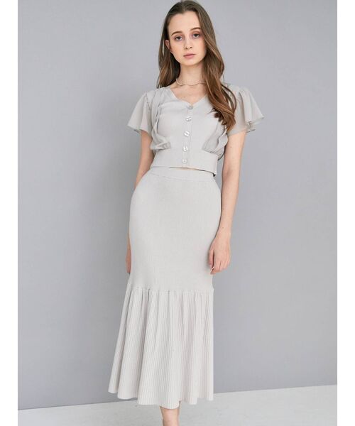 MERCURYDUO（マーキュリーデュオ）の「異素材ドッキングリブニットセットアップ（ワンピース・レディース・ブラック/ピンク/ブルー/アイボリー・FREE）」の22枚目の写真