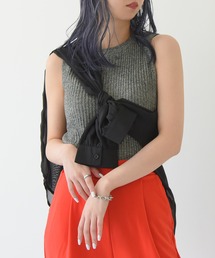 ノースリーブメランジニットタンクトップ