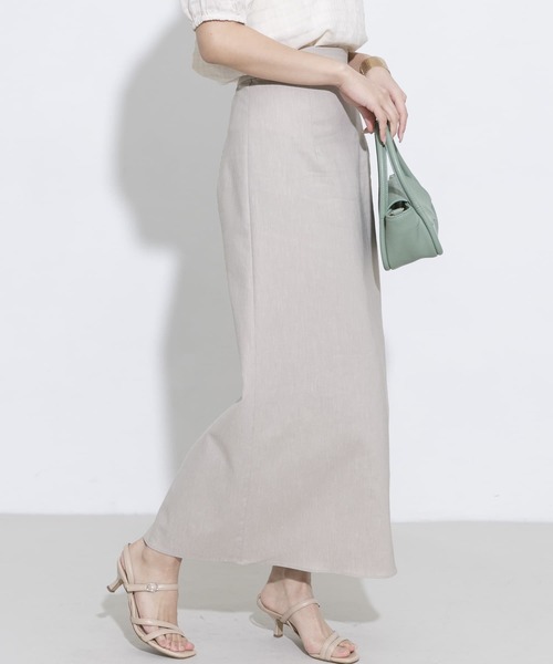 URBAN RESEARCH ROSSO（アーバンリサーチロッソ）の「リネンスリットスカート（スカート・レディース・ベージュ/グリーン系その他/オレンジ・38/36）」の5枚目の写真