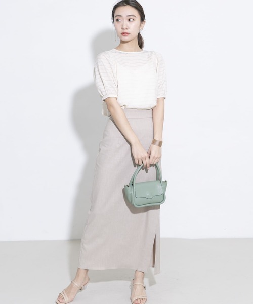 URBAN RESEARCH ROSSO（アーバンリサーチロッソ）の「リネンスリットスカート（スカート・レディース・ベージュ/グリーン系その他/オレンジ・38/36）」の8枚目の写真