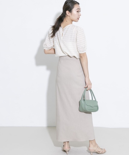 URBAN RESEARCH ROSSO（アーバンリサーチロッソ）の「リネンスリットスカート（スカート・レディース・ベージュ/グリーン系その他/オレンジ・38/36）」の10枚目の写真