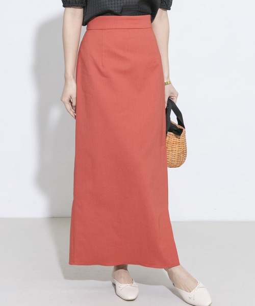 URBAN RESEARCH ROSSO（アーバンリサーチロッソ）の「リネンスリットスカート（スカート・レディース・ベージュ/グリーン系その他/オレンジ・38/36）」の12枚目の写真