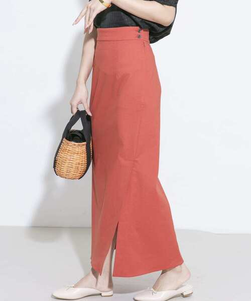 URBAN RESEARCH ROSSO（アーバンリサーチロッソ）の「リネンスリットスカート（スカート・レディース・ベージュ/グリーン系その他/オレンジ・38/36）」の13枚目の写真