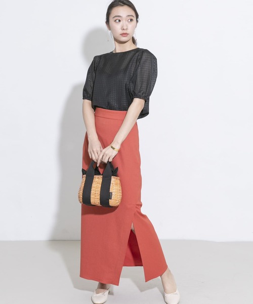 URBAN RESEARCH ROSSO（アーバンリサーチロッソ）の「リネンスリットスカート（スカート・レディース・ベージュ/グリーン系その他/オレンジ・38/36）」の15枚目の写真