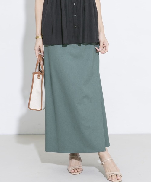 URBAN RESEARCH ROSSO（アーバンリサーチロッソ）の「リネンスリットスカート（スカート・レディース・ベージュ/グリーン系その他/オレンジ・38/36）」の17枚目の写真