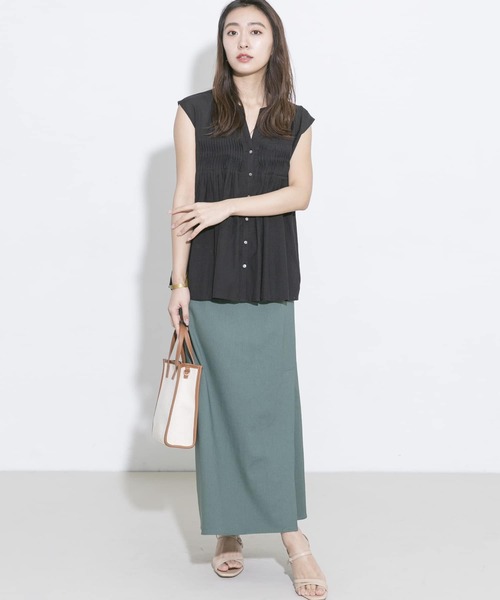 URBAN RESEARCH ROSSO（アーバンリサーチロッソ）の「リネンスリットスカート（スカート・レディース・ベージュ/グリーン系その他/オレンジ・38/36）」の21枚目の写真