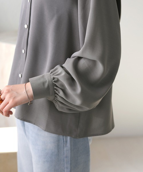 Bab(バブ)の「配色パイピングブラウス(シャツ/ブラウス・レディース・ライトブルー/オフホワイト・M)」の11枚目の写真