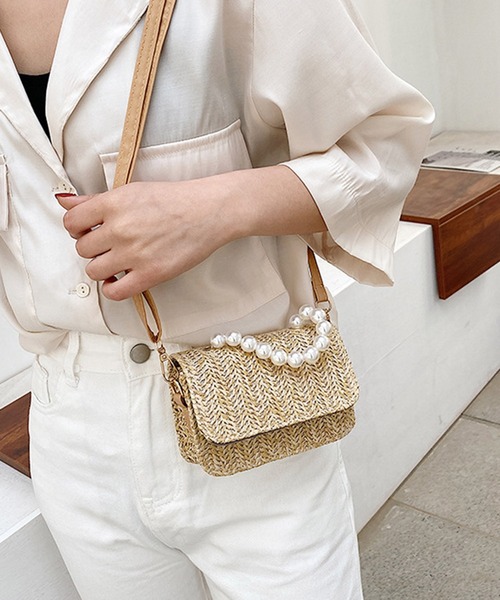 En serio TOKYO(エンソリオトーキョー)の「【SELECT a.c.c】麦わら風×レース ハンド・ショルダーバッグ/oku-bag-481-10(ハンドバッグ・レディース・その他1/その他2・FREE)」の1枚目の写真