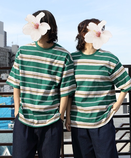 8(eight)(エイト)の「レトロボーダー半袖Tシャツ(Tシャツ/カットソー・メンズ・オフホワイト/グリーン/ブラック/グレー/マスタード・LARGE/MEDIUM)」の4枚目の写真