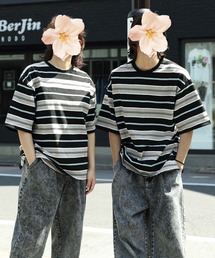 8(eight) | レトロボーダー半袖Tシャツ(Tシャツ/カットソー)