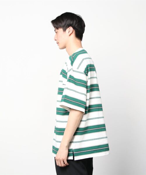 8(eight)(エイト)の「レトロボーダー半袖Tシャツ(Tシャツ/カットソー・メンズ・オフホワイト/グリーン/ブラック/グレー/マスタード・LARGE/MEDIUM)」の6枚目の写真