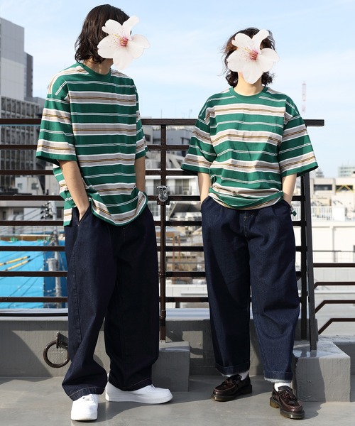 8(eight)(エイト)の「レトロボーダー半袖Tシャツ(Tシャツ/カットソー・メンズ・オフホワイト/グリーン/ブラック/グレー/マスタード・LARGE/MEDIUM)」の18枚目の写真