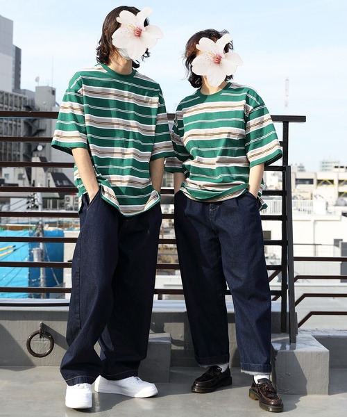 8(eight)(エイト)の「レトロボーダー半袖Tシャツ(Tシャツ/カットソー・メンズ・オフホワイト/グリーン/ブラック/グレー/マスタード・LARGE/MEDIUM)」の19枚目の写真