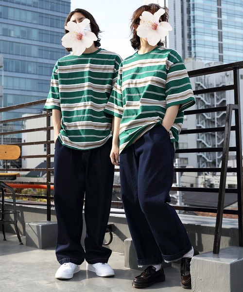 8(eight)(エイト)の「レトロボーダー半袖Tシャツ(Tシャツ/カットソー・メンズ・オフホワイト/グリーン/ブラック/グレー/マスタード・LARGE/MEDIUM)」の22枚目の写真
