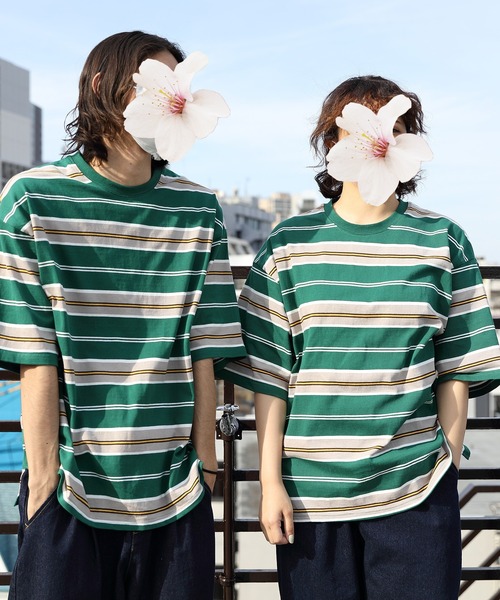 8(eight)(エイト)の「レトロボーダー半袖Tシャツ(Tシャツ/カットソー・メンズ・オフホワイト/グリーン/ブラック/グレー/マスタード・LARGE/MEDIUM)」の15枚目の写真