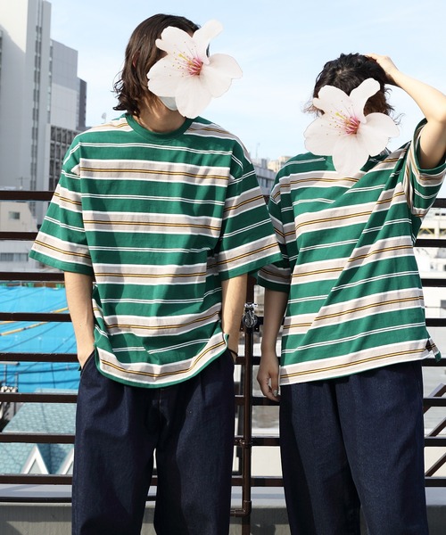 8(eight)(エイト)の「レトロボーダー半袖Tシャツ(Tシャツ/カットソー・メンズ・オフホワイト/グリーン/ブラック/グレー/マスタード・LARGE/MEDIUM)」の16枚目の写真