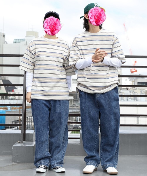 8(eight)(エイト)の「レトロボーダー半袖Tシャツ(Tシャツ/カットソー・メンズ・オフホワイト/グリーン/ブラック/グレー/マスタード・LARGE/MEDIUM)」の8枚目の写真