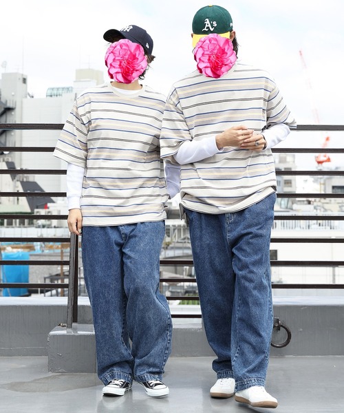 8(eight)(エイト)の「レトロボーダー半袖Tシャツ(Tシャツ/カットソー・メンズ・オフホワイト/グリーン/ブラック/グレー/マスタード・LARGE/MEDIUM)」の9枚目の写真