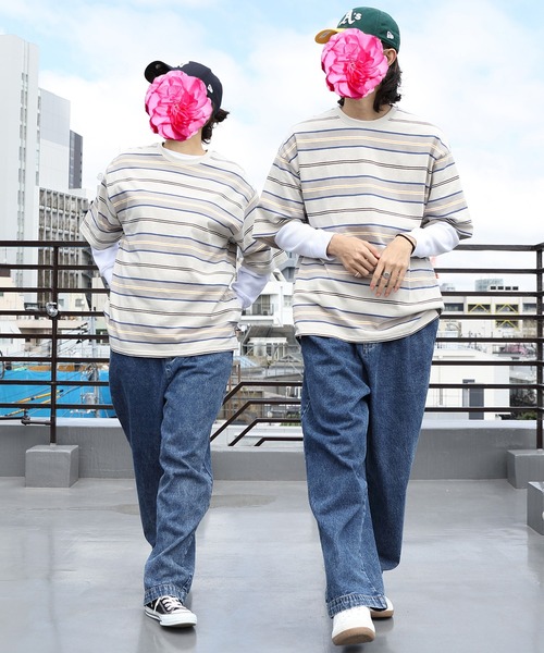 8(eight)(エイト)の「レトロボーダー半袖Tシャツ(Tシャツ/カットソー・メンズ・オフホワイト/グリーン/ブラック/グレー/マスタード・LARGE/MEDIUM)」の13枚目の写真