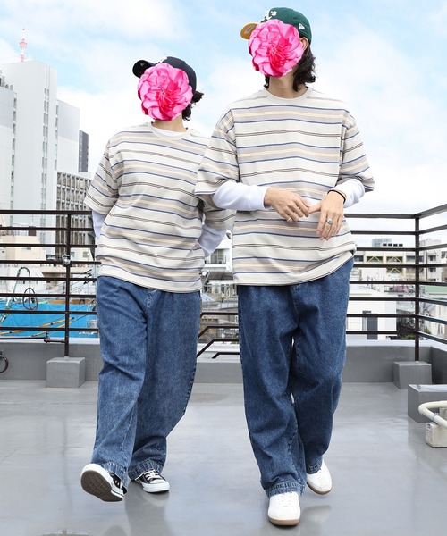 8(eight)(エイト)の「レトロボーダー半袖Tシャツ(Tシャツ/カットソー・メンズ・オフホワイト/グリーン/ブラック/グレー/マスタード・LARGE/MEDIUM)」の14枚目の写真