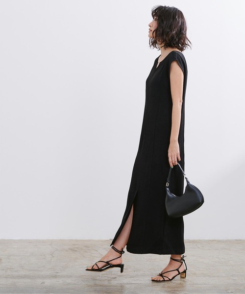 UR'S（ユアーズ）の「キーネックIラインワンピース（ワンピース・レディース・ブラック/オフホワイト・S/M/L/PS(XS－S)）」の19枚目の写真