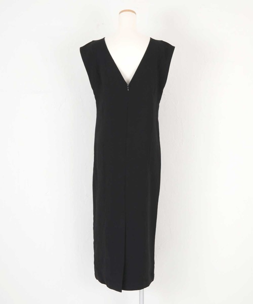UR'S（ユアーズ）の「キーネックIラインワンピース（ワンピース・レディース・ブラック/オフホワイト・S/M/L/PS(XS－S)）」の5枚目の写真