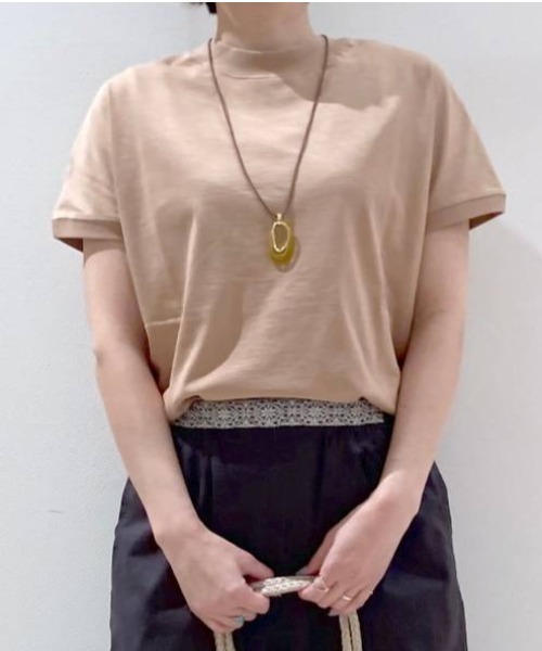 studio CLIP（スタディオクリップ）の「USAチュニックTシャツ（Tシャツ/カットソー・レディース・ホワイト/ブラック/ベージュ/ピンク/グリーン/サックスブルー・MEDIUM/LARGE）」の4枚目の写真