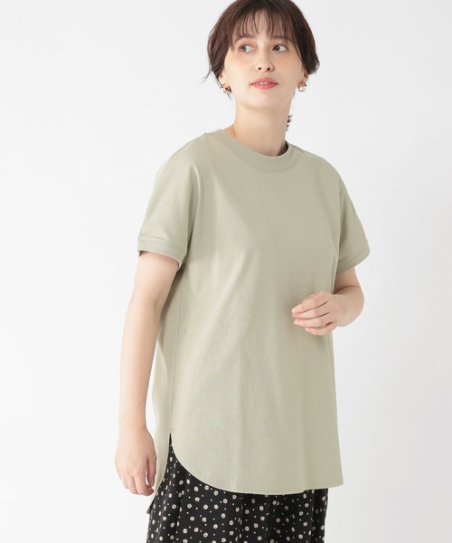 studio CLIP（スタディオクリップ）の「USAチュニックTシャツ（Tシャツ/カットソー・レディース・ホワイト/ブラック/ベージュ/ピンク/グリーン/サックスブルー・MEDIUM/LARGE）」の5枚目の写真