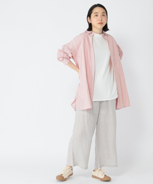 studio CLIP（スタディオクリップ）の「USAチュニックTシャツ（Tシャツ/カットソー・レディース・ホワイト/ブラック/ベージュ/ピンク/グリーン/サックスブルー・MEDIUM/LARGE）」の21枚目の写真