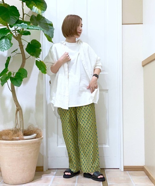 studio CLIP（スタディオクリップ）の「USAチュニックTシャツ（Tシャツ/カットソー・レディース・ホワイト/ブラック/ベージュ/ピンク/グリーン/サックスブルー・MEDIUM/LARGE）」の10枚目の写真