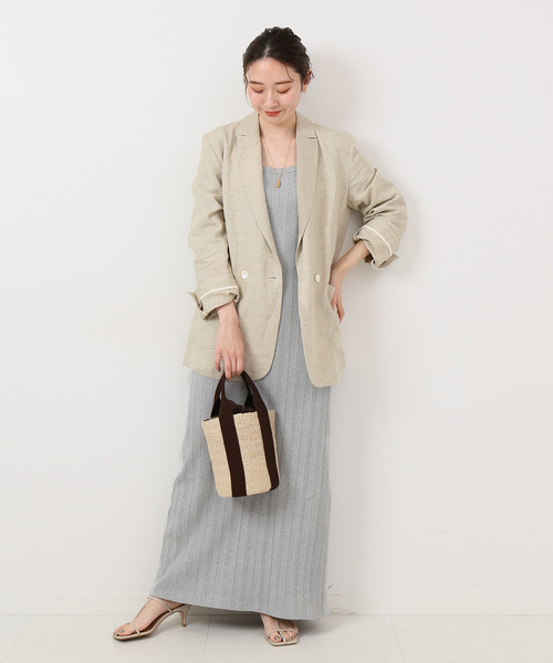 IENA(イエナ)の「ランダムリブIラインカットワンピース(ワンピース・レディース・ライトグレー/ブラック・36/38)」の11枚目の写真