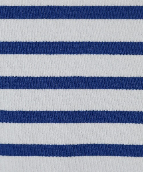 marka（マーカ）の「marka / マーカ：BASQUE SHIRT S/S - organic cotton knit border -：M22B-12CS01B[COR]（Tシャツ/カットソー・メンズ・ホワイト×ブルー/ブラック系/ネイビー系・1/2/3）」の7枚目の写真