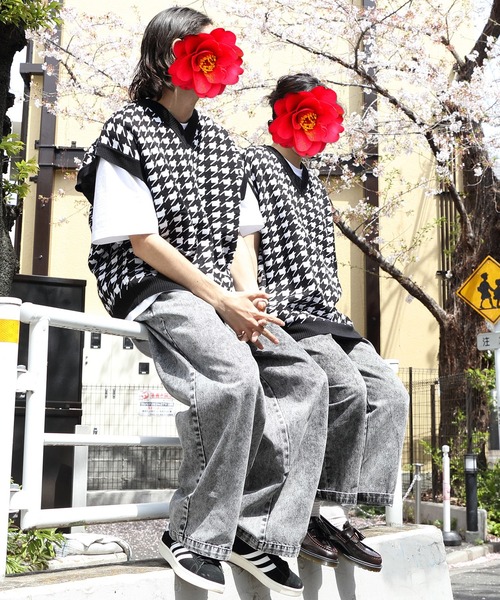 ８(eight)（エイト）の「ジャガード千鳥柄ニットベスト（ベスト・メンズ・チャコール/グリーン/ブラック・MEDIUM/X-LARGE/LARGE）」の8枚目の写真