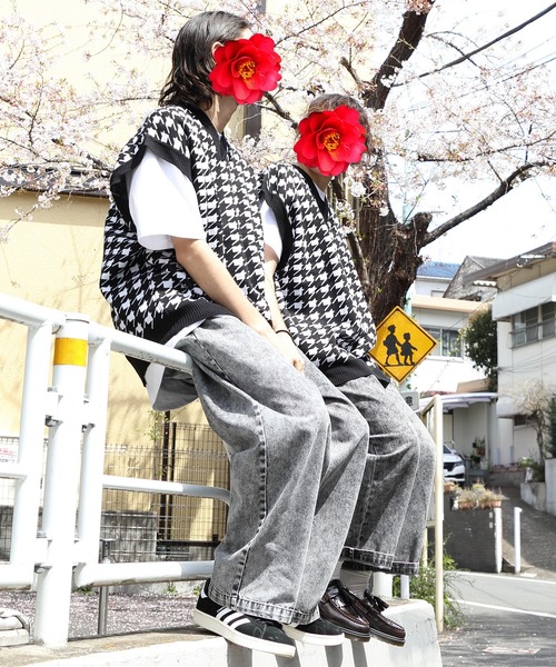 ８(eight)（エイト）の「ジャガード千鳥柄ニットベスト（ベスト・メンズ・チャコール/グリーン/ブラック・MEDIUM/X-LARGE/LARGE）」の9枚目の写真