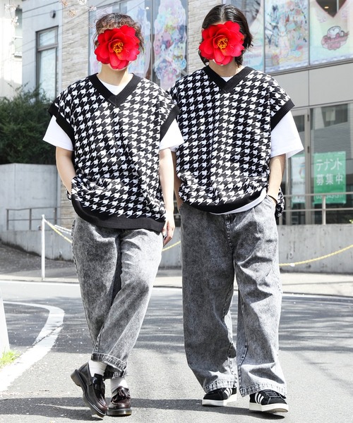 ８(eight)（エイト）の「ジャガード千鳥柄ニットベスト（ベスト・メンズ・チャコール/グリーン/ブラック・MEDIUM/X-LARGE/LARGE）」の12枚目の写真